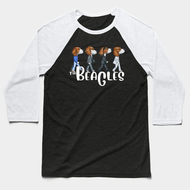 The Beagles THREE Baseball T-Shirt by Danny Gordon Art